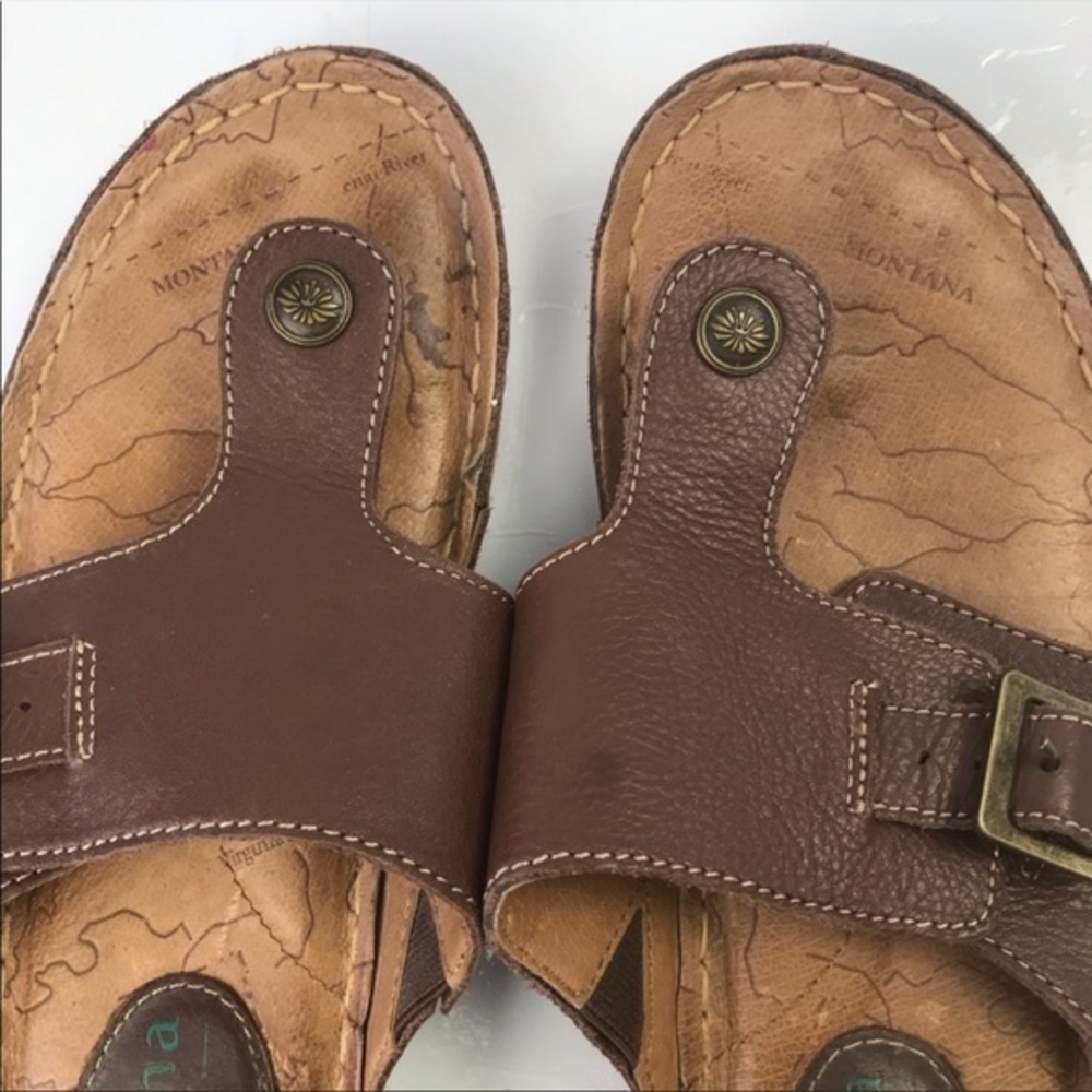 Montana Artisan Crafted leather thong sandals 8M - Picture 7 of 11
